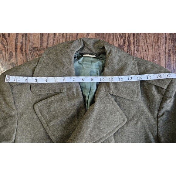 US Military Marine Corps Green Wool Uniform Overcoat Size 34s Goodstein Bros. - Picture 12 of 16